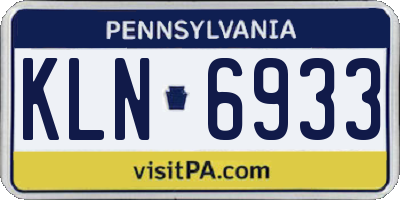 PA license plate KLN6933