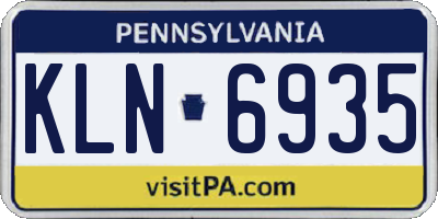 PA license plate KLN6935
