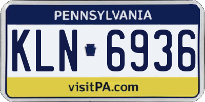 PA license plate KLN6936