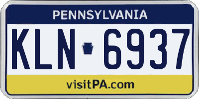 PA license plate KLN6937