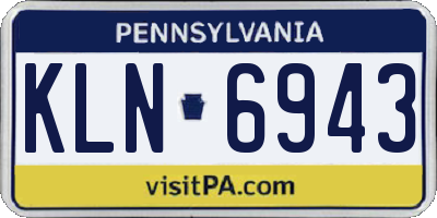 PA license plate KLN6943