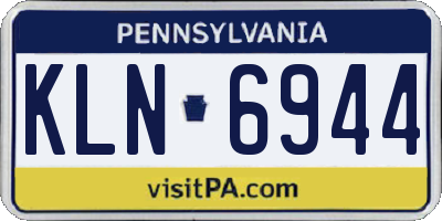 PA license plate KLN6944