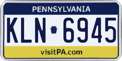 PA license plate KLN6945