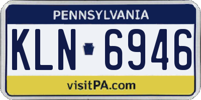PA license plate KLN6946
