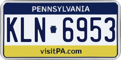 PA license plate KLN6953