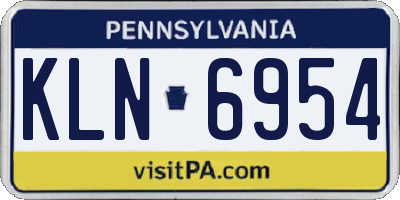 PA license plate KLN6954
