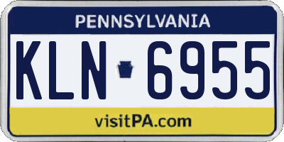 PA license plate KLN6955