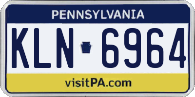 PA license plate KLN6964
