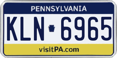 PA license plate KLN6965