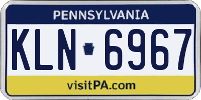 PA license plate KLN6967