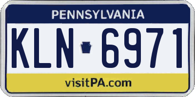 PA license plate KLN6971