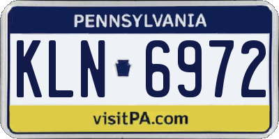 PA license plate KLN6972