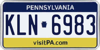 PA license plate KLN6983
