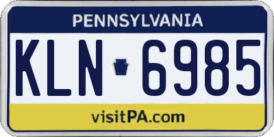 PA license plate KLN6985