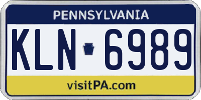 PA license plate KLN6989
