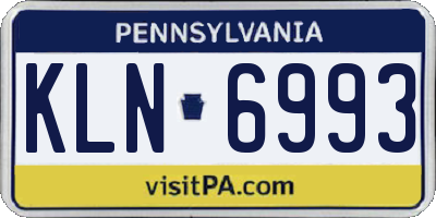 PA license plate KLN6993