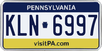 PA license plate KLN6997