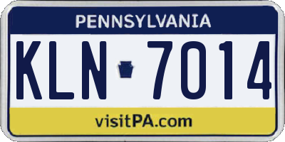 PA license plate KLN7014