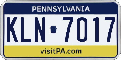 PA license plate KLN7017