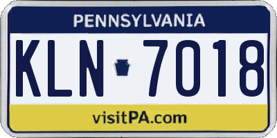 PA license plate KLN7018