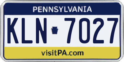 PA license plate KLN7027