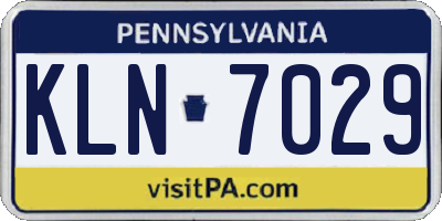 PA license plate KLN7029