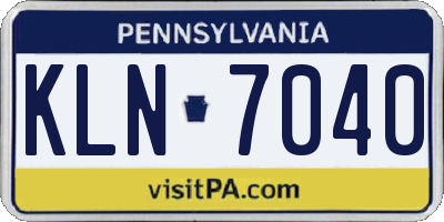 PA license plate KLN7040