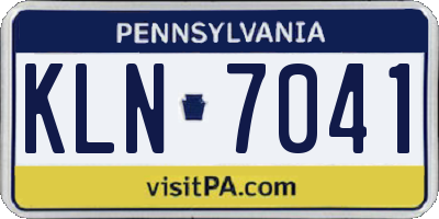 PA license plate KLN7041