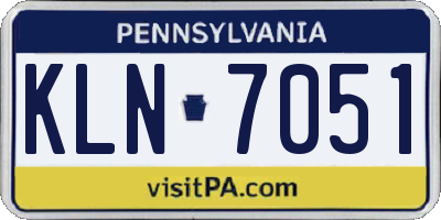 PA license plate KLN7051