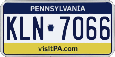 PA license plate KLN7066