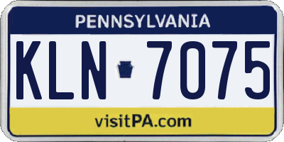 PA license plate KLN7075