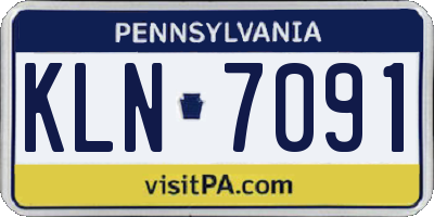 PA license plate KLN7091
