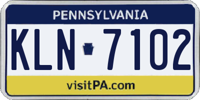 PA license plate KLN7102