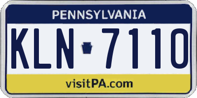 PA license plate KLN7110