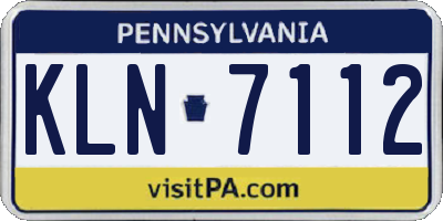 PA license plate KLN7112