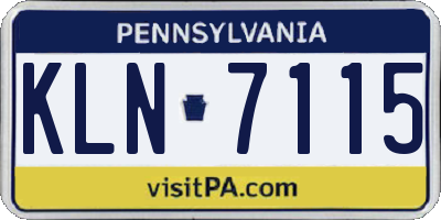 PA license plate KLN7115