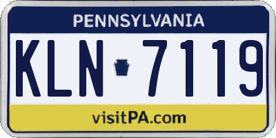 PA license plate KLN7119