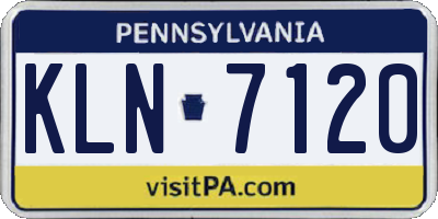 PA license plate KLN7120