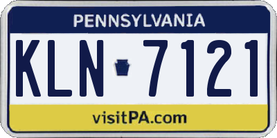 PA license plate KLN7121