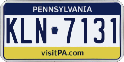 PA license plate KLN7131