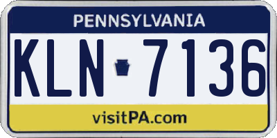 PA license plate KLN7136