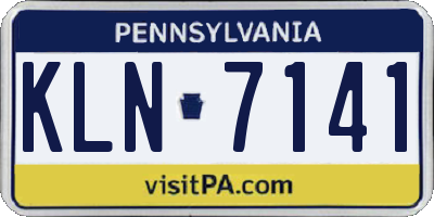 PA license plate KLN7141
