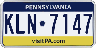 PA license plate KLN7147