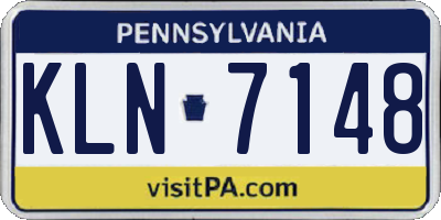 PA license plate KLN7148