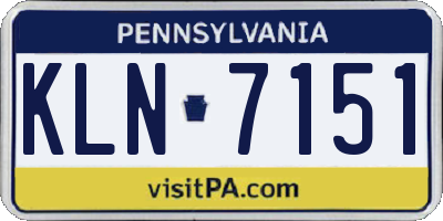 PA license plate KLN7151