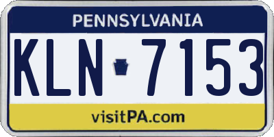 PA license plate KLN7153
