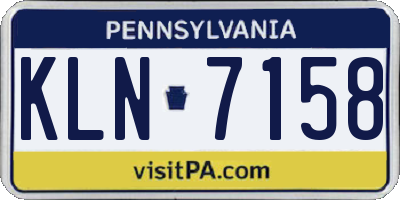 PA license plate KLN7158