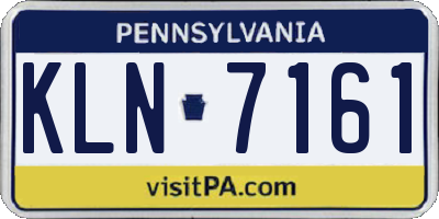 PA license plate KLN7161