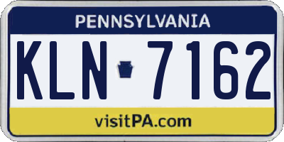 PA license plate KLN7162