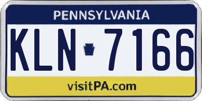PA license plate KLN7166